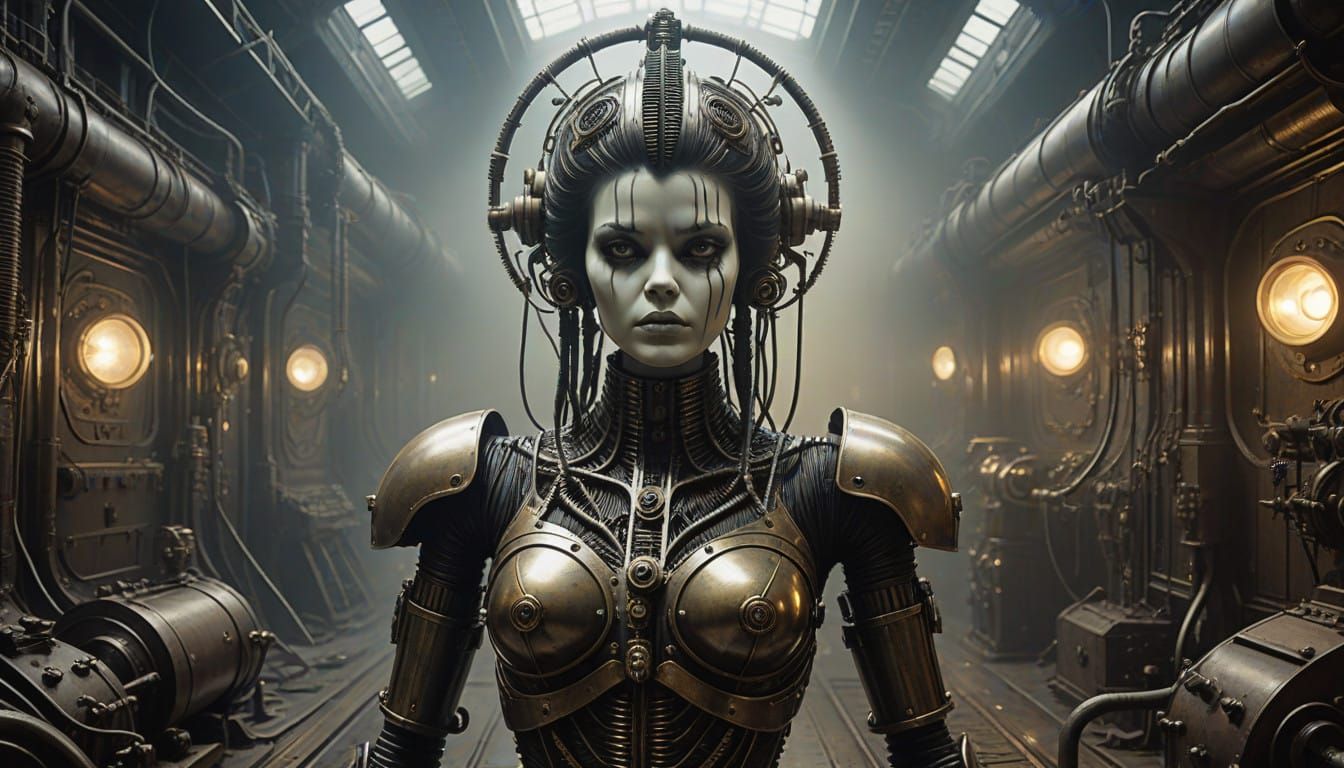 Steampunk Warrior in Industrial Haven