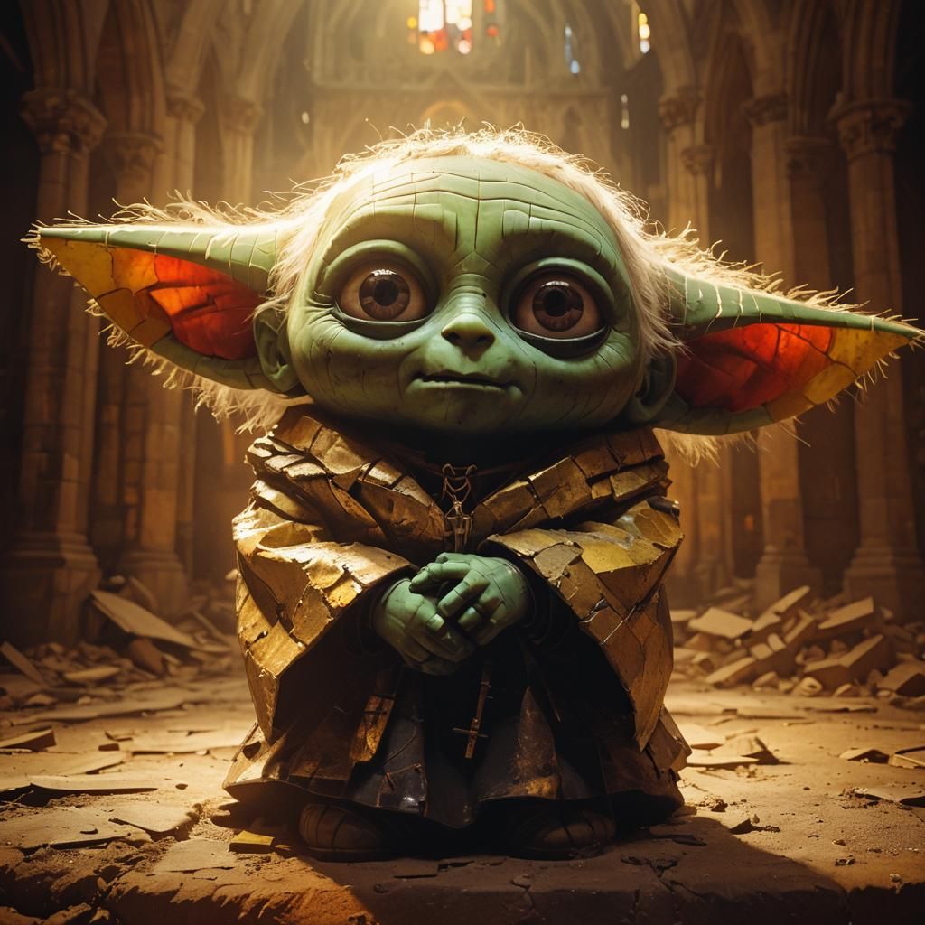 Frankenstein Girl in Gothic Cathedral: Fauvist Brutalism