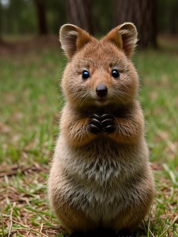 Detailed Embroidery of a Cute Quokka