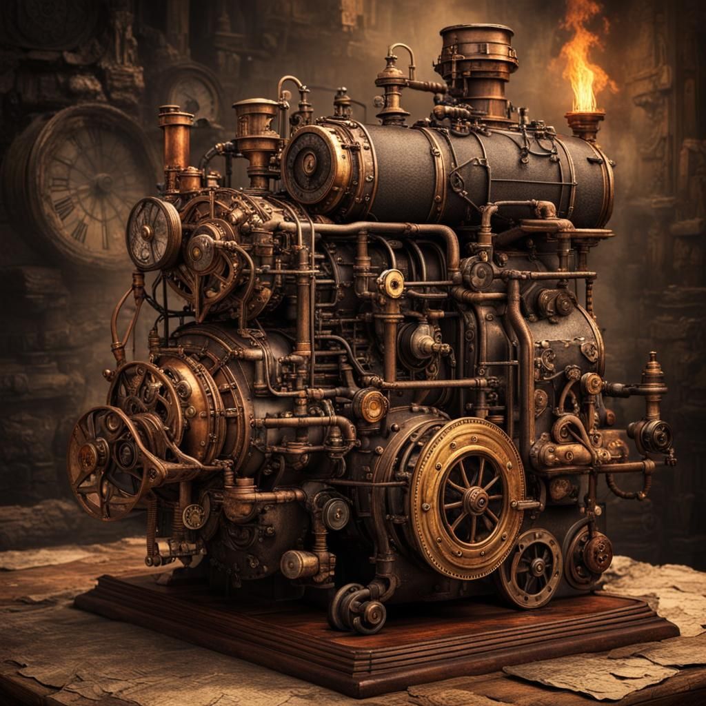Steampunk Engine in Hidden Retreat