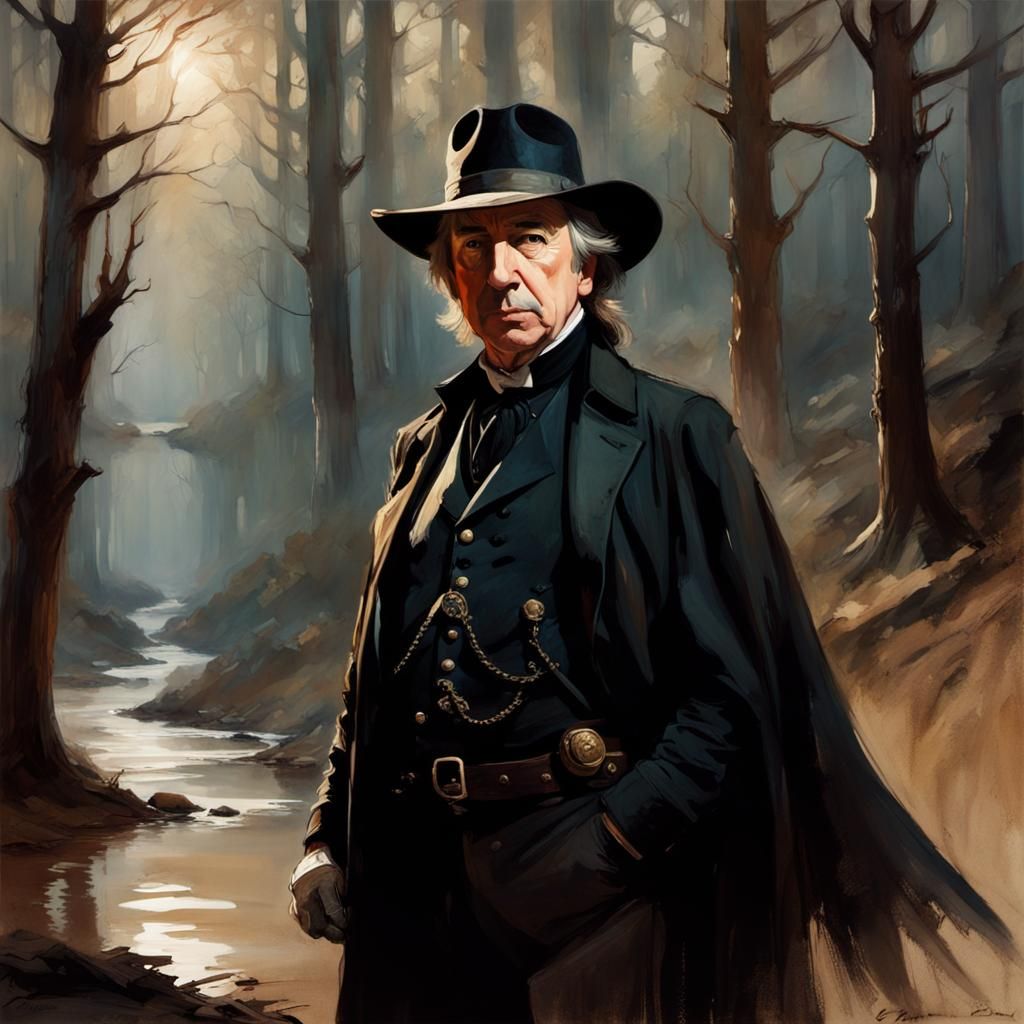 Sheriff of Nottingham Portrait in Watercolor Style