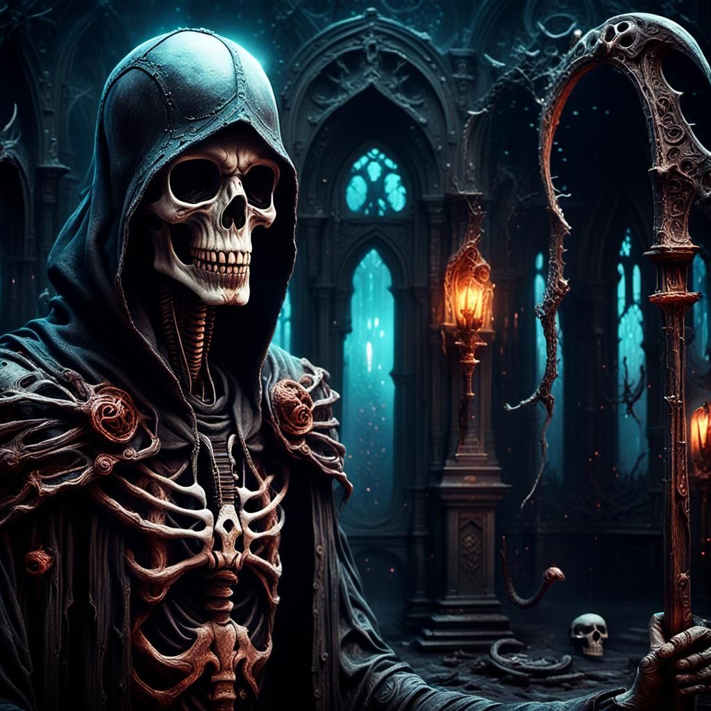 Grim Reaper in Swirling Mist: Digital Matte Painting