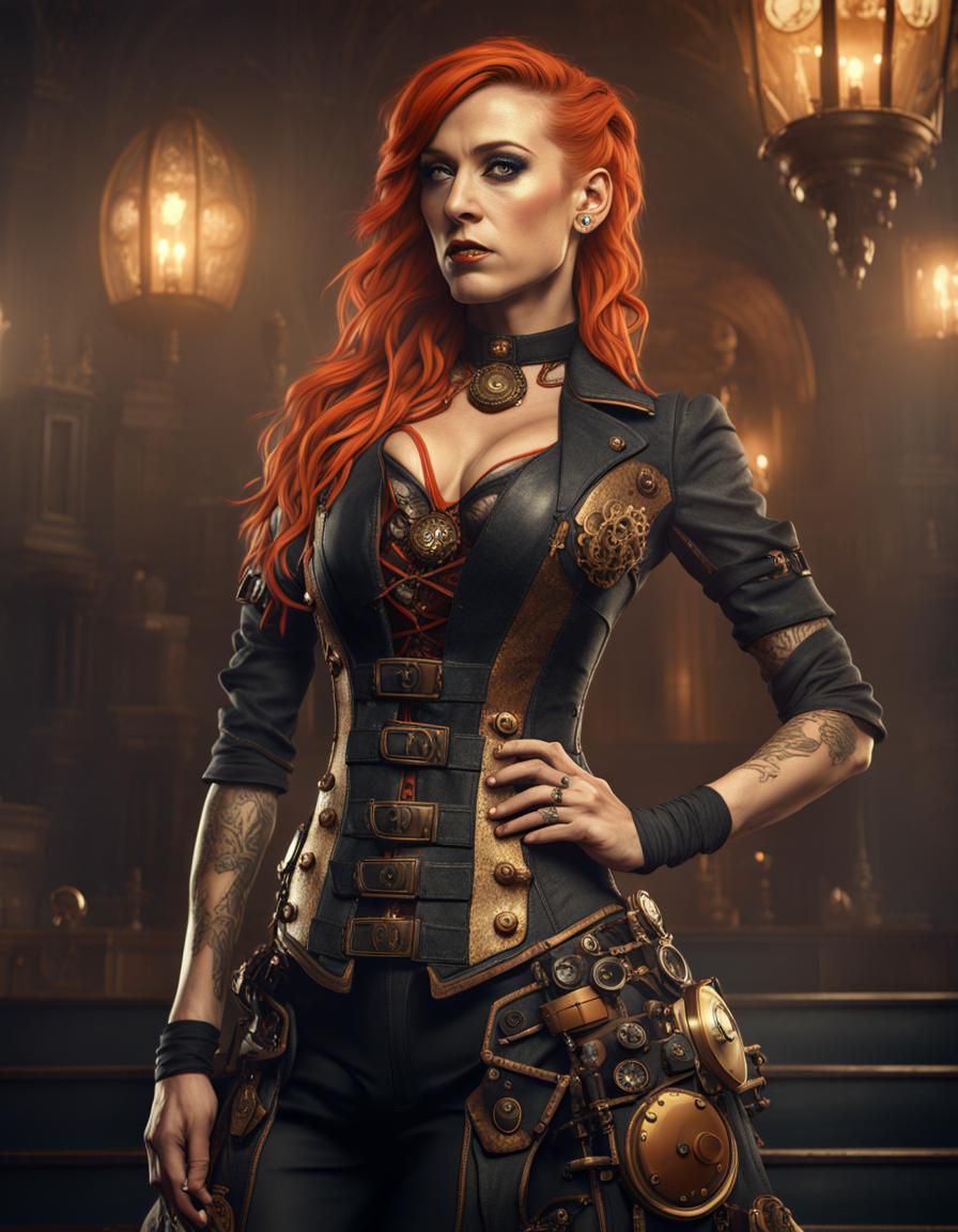 Becky Lynch in a steampunk dress pt.2