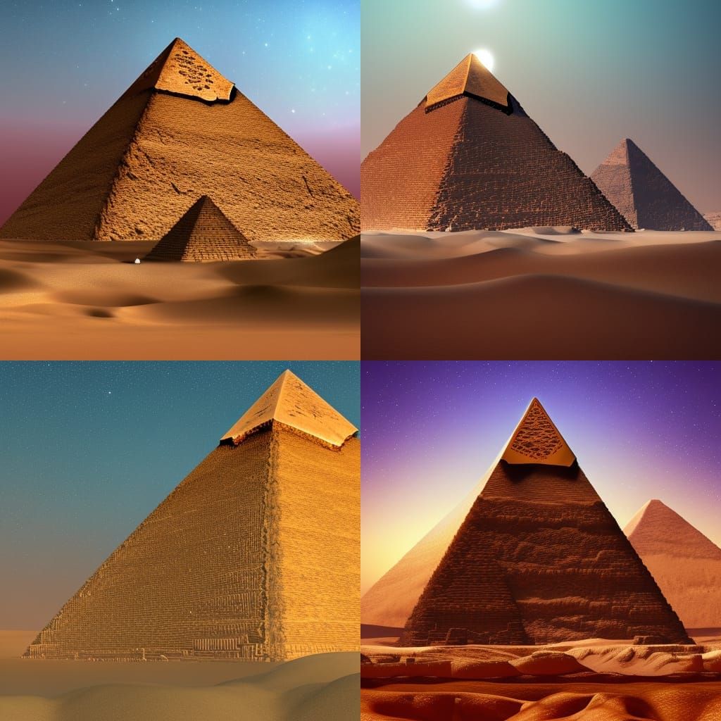 Egyptian Pyramid in Desert: Matte Painting Concept Art