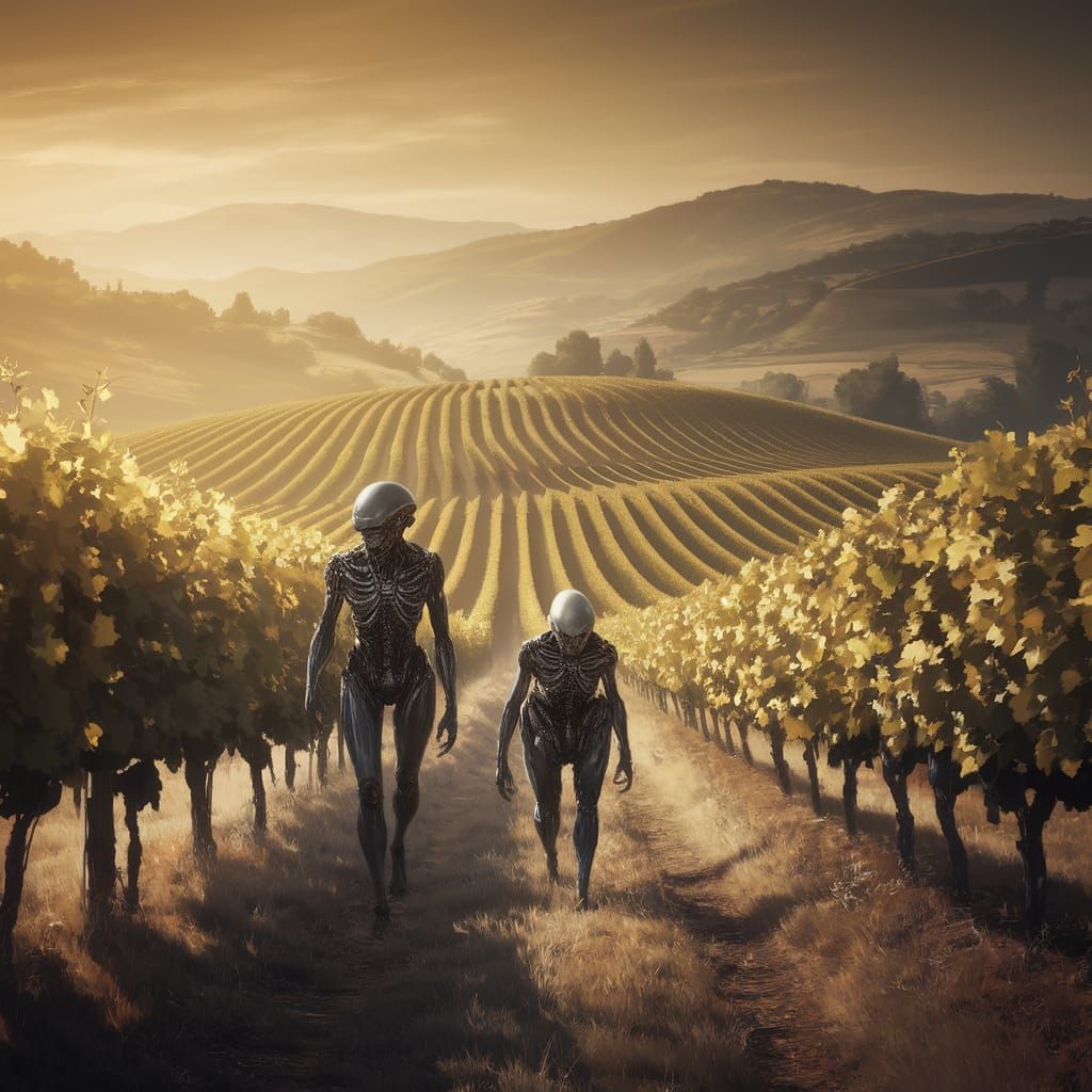 Breathtaking Alien Vineyard in Mediterranean Landscape