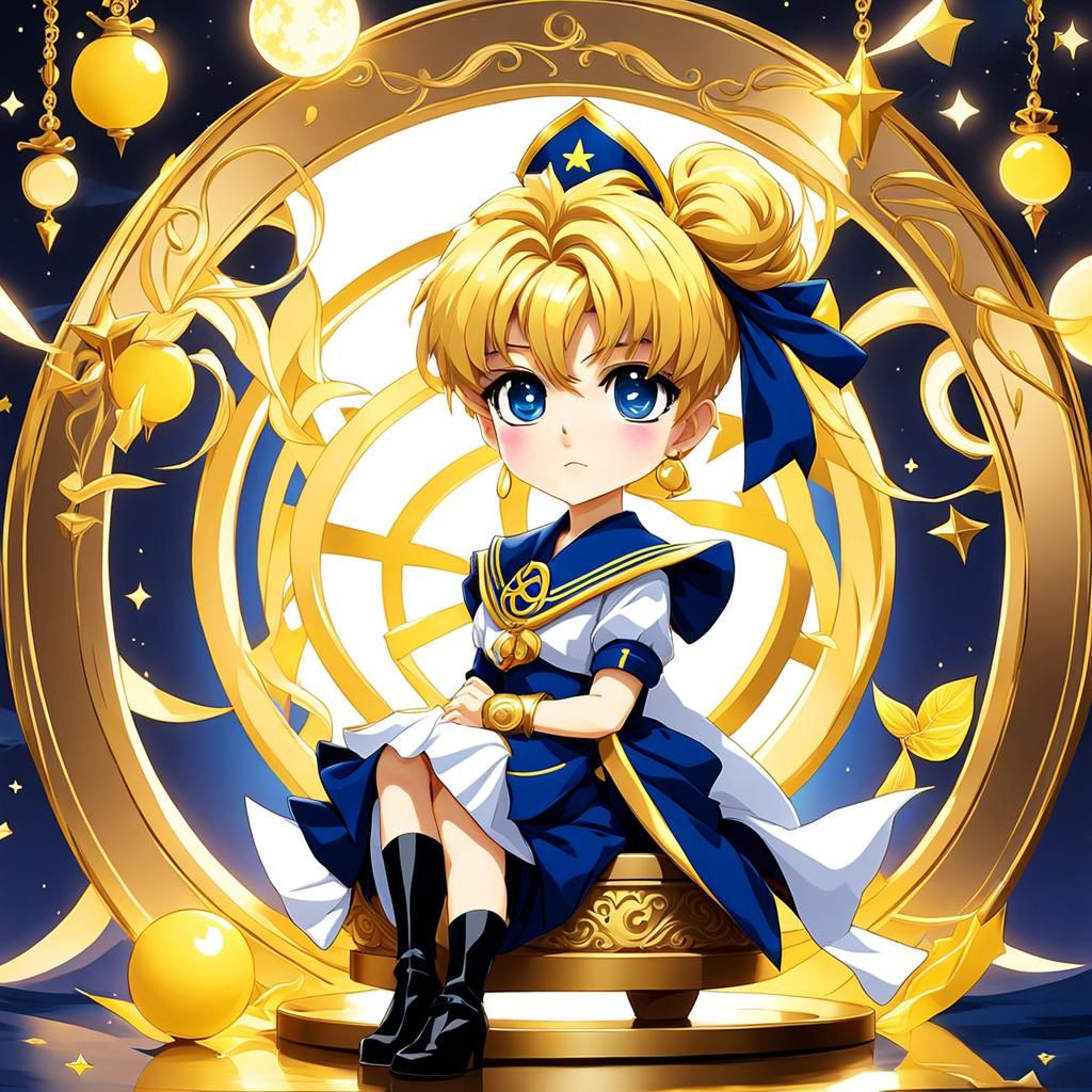 Chibi Sailor Uranus Porcelain Doll, Anime Style