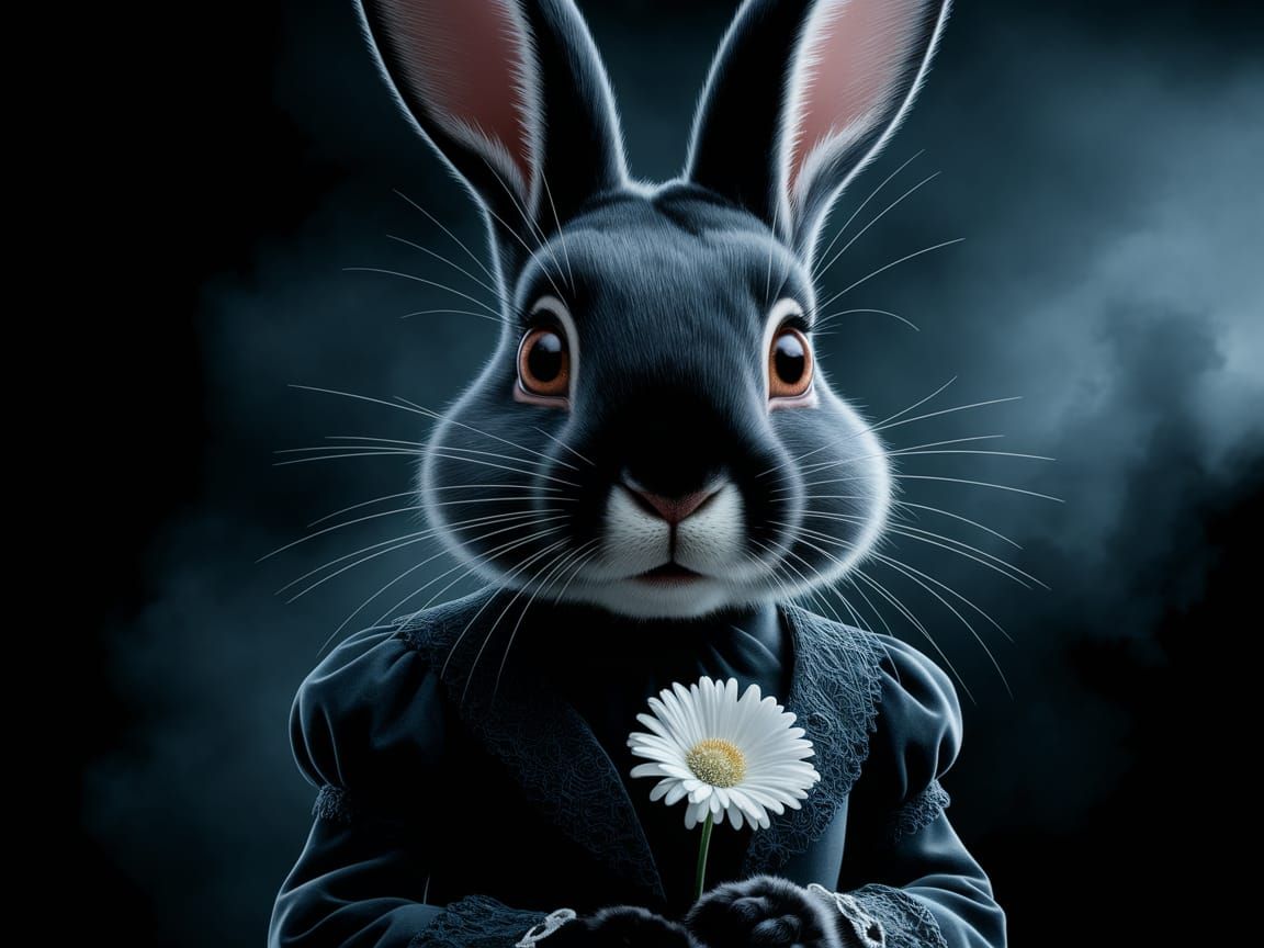 Mysterious Victorian Rabbit in Cinematic Style