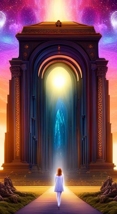 Mystical Portal to Other Worlds in Mixed Media