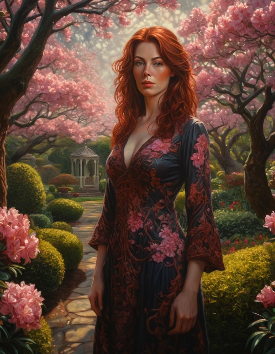 Auburn Beauty in Chiaroscuro Garden