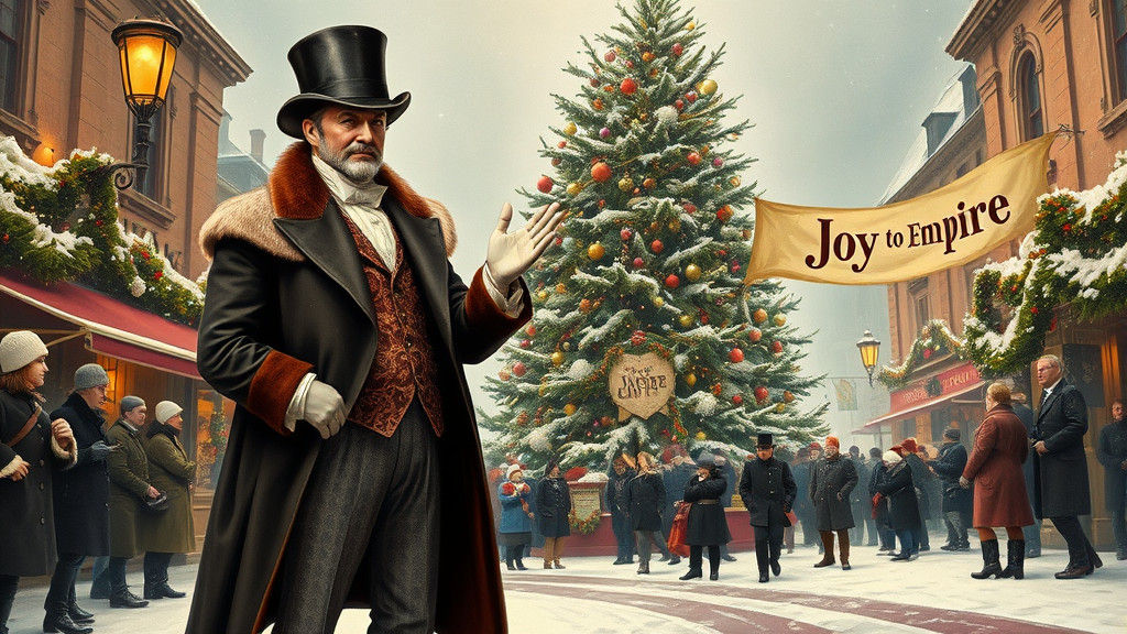 Victorian Christmas Scene in Pre-Raphaelite Style