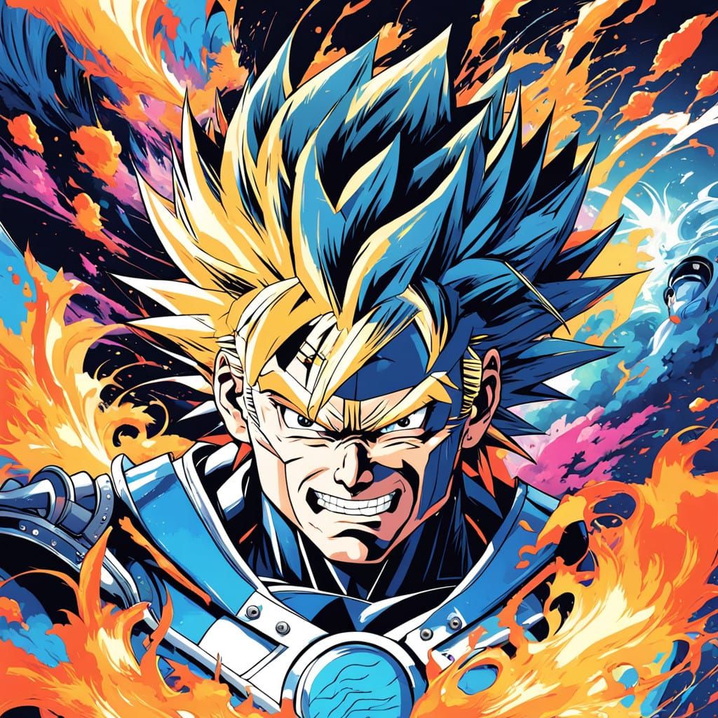 Super Saiyan Donald Trump Unleashes Vibrant Psychedelic Ener...