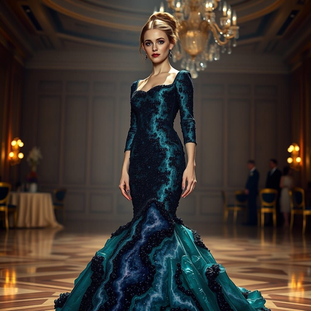 Ethereal Ballroom Goddess in Crystal Geode Gown