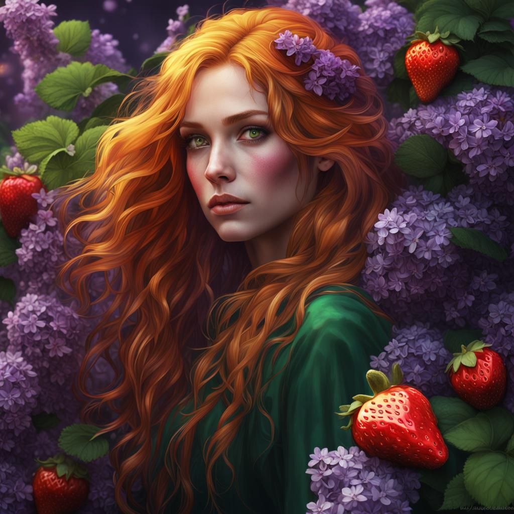 Gothic Woman with Green Eyes in Dark Fantasy Art