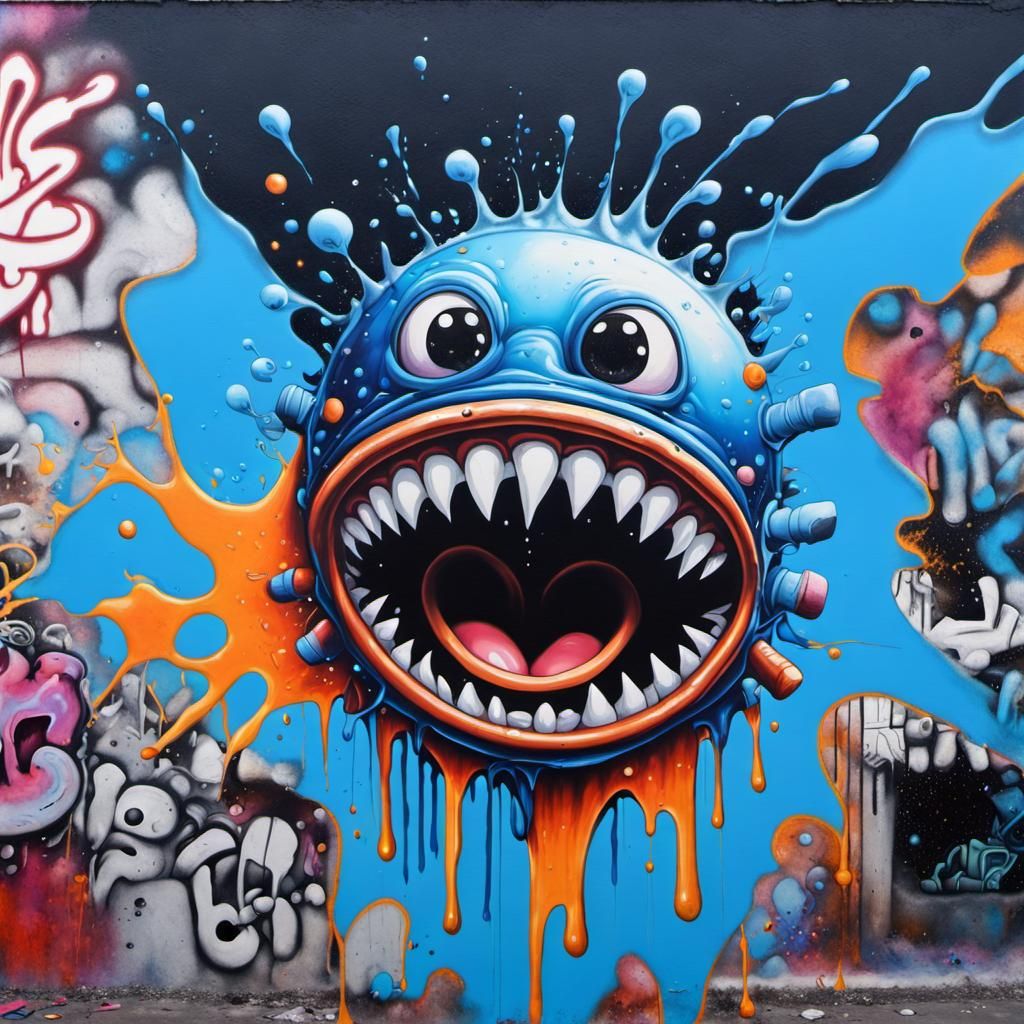 Colorful Graffiti Art of a Space Buffoon