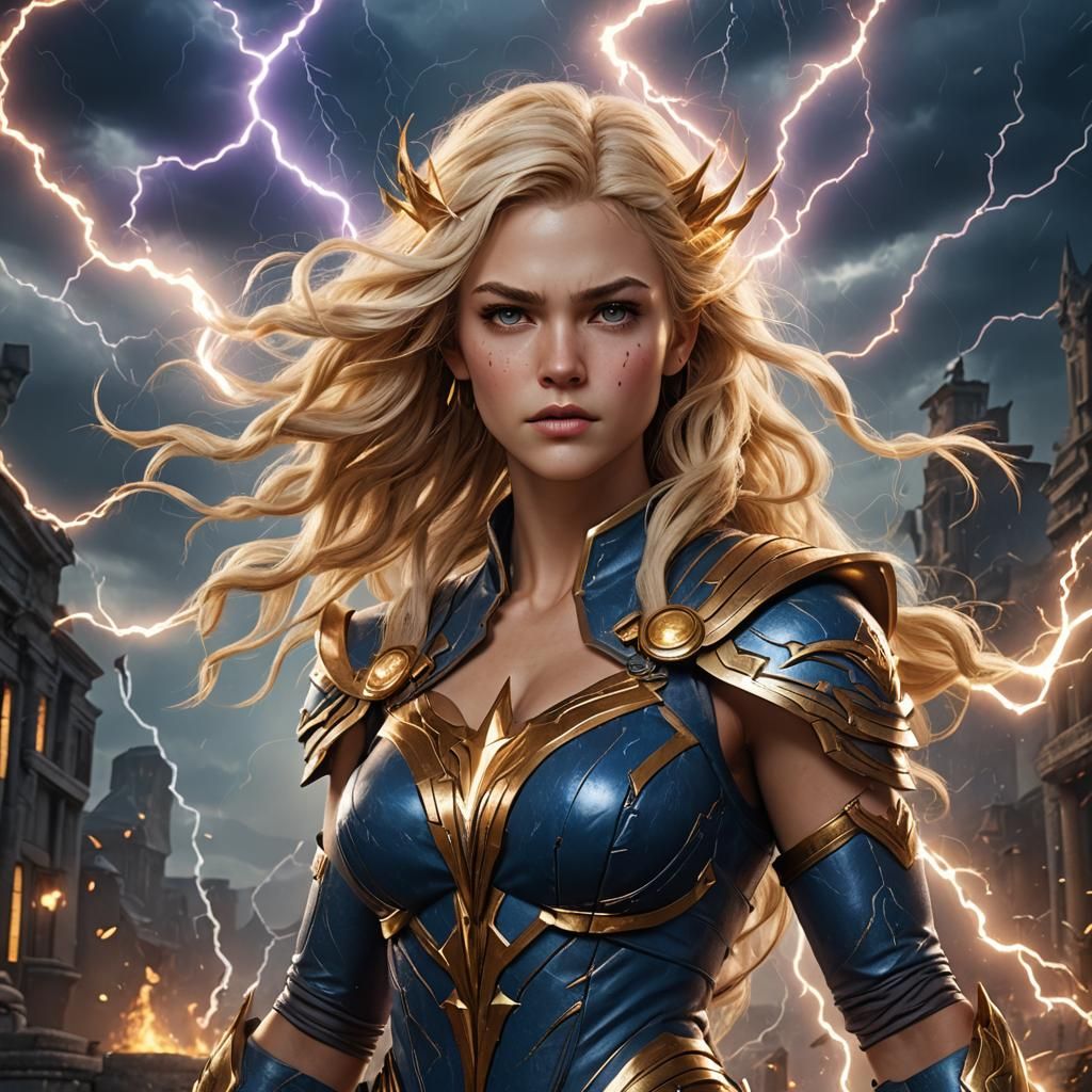 Daughter of Zeus with Lightning Bolts