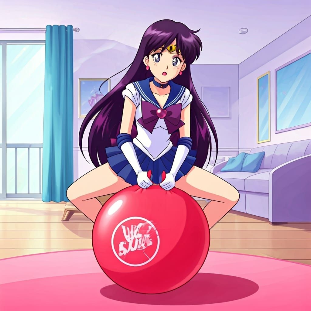 Sailor Mars Bouncing on Red Hopper Ball
