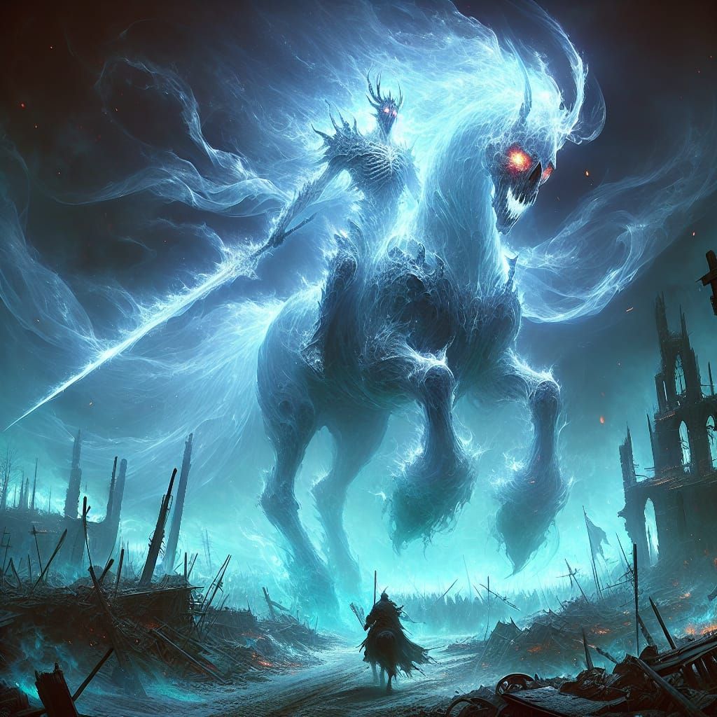 Ethereal Rider Commands War-Scarred Battlefield