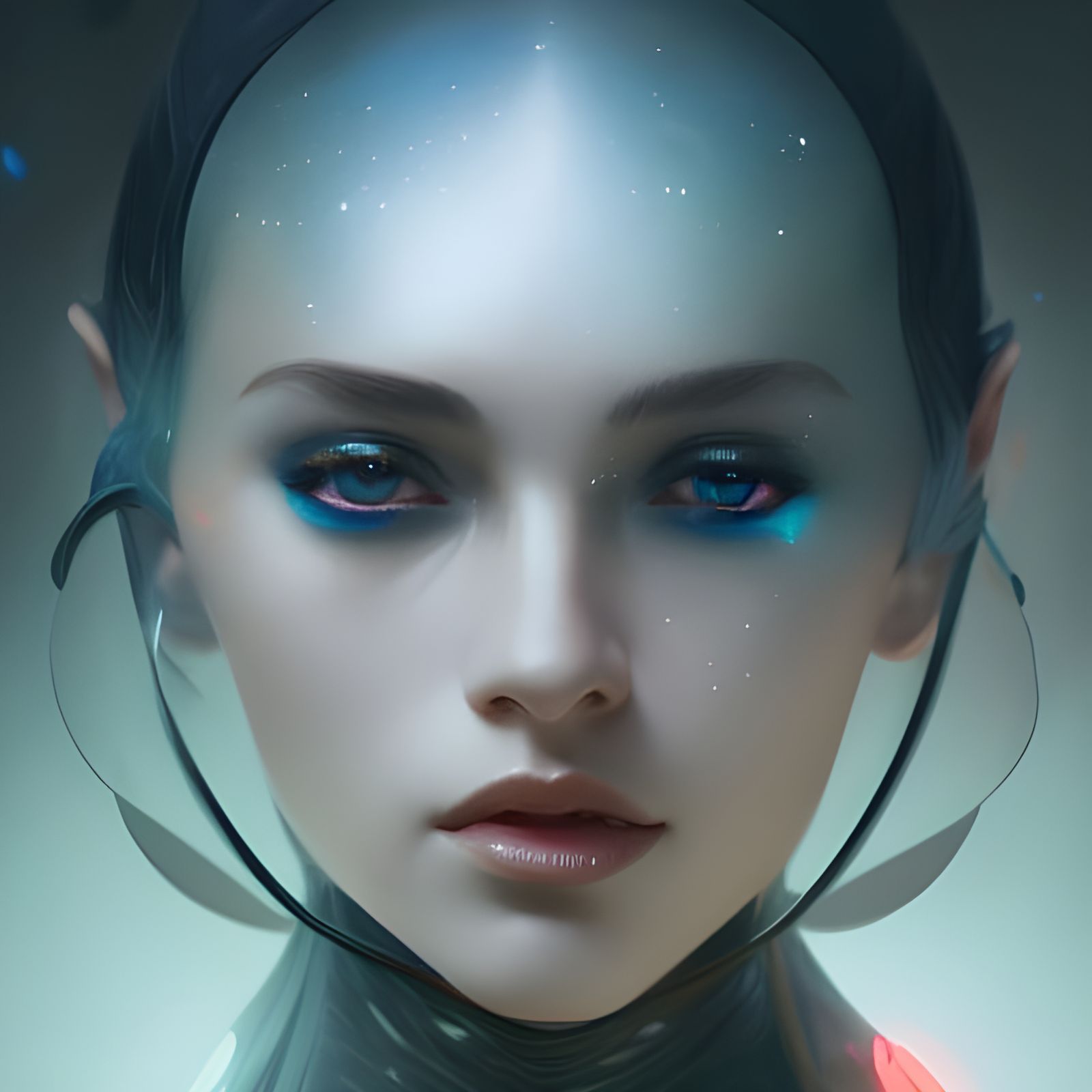 Futuristic Woman Portrait in Detailed Digital Art