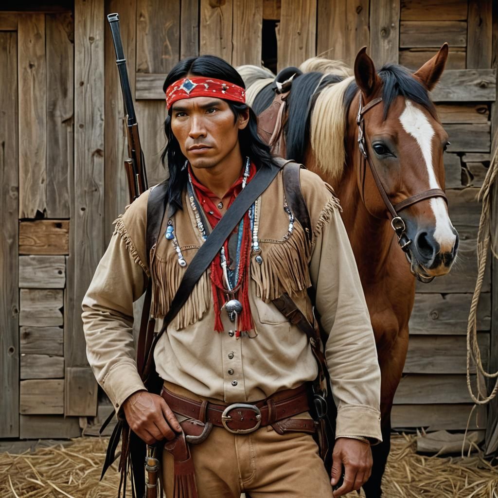 Striking Native American Portrait in Studio Lighting