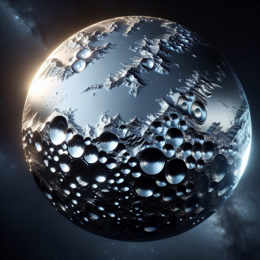 Gleaming Metal Planet Illuminates Cosmic Expanse