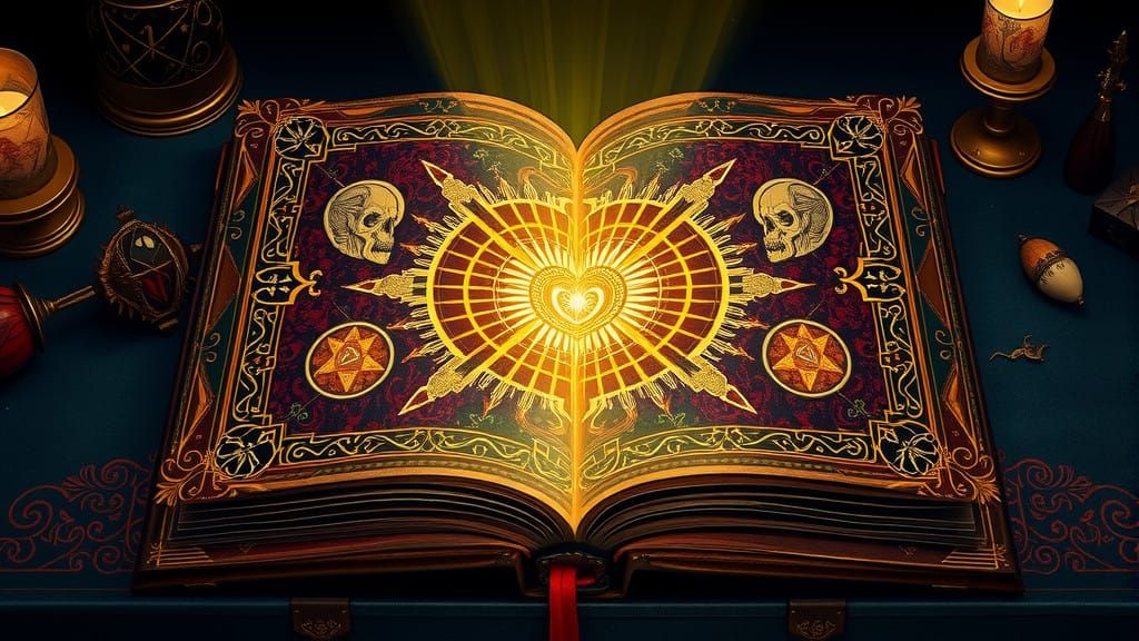 Ethereal Leatherbound Tome Radiates Mystical Light