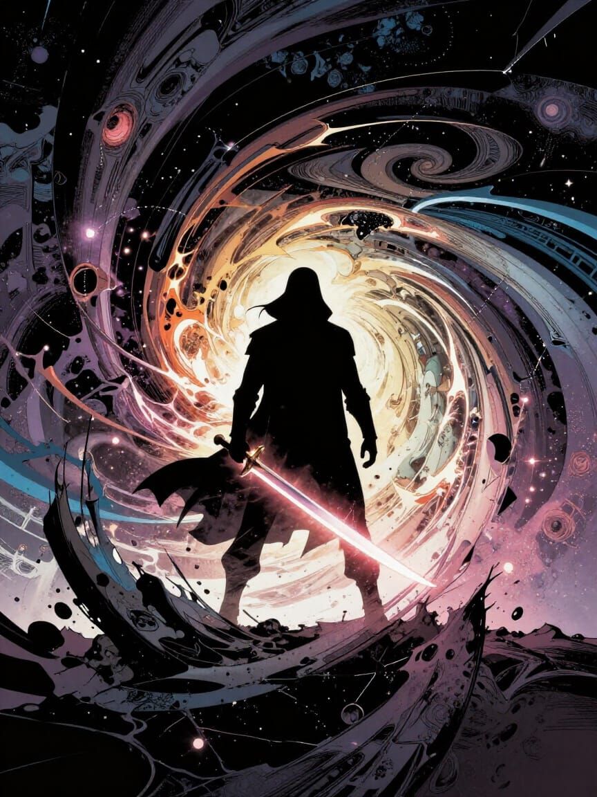 Comic Book Cover Art of Rogue in Chaotic Reality Portal