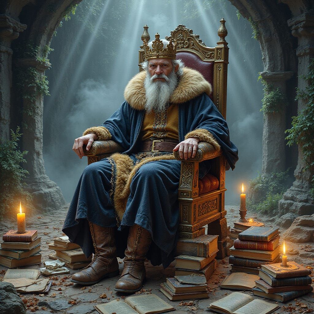 The Hermit King on a Throne of Books, Comic Book Art
