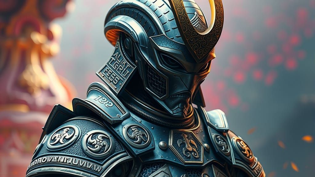 Cyberpunk Alien Samurai Warrior