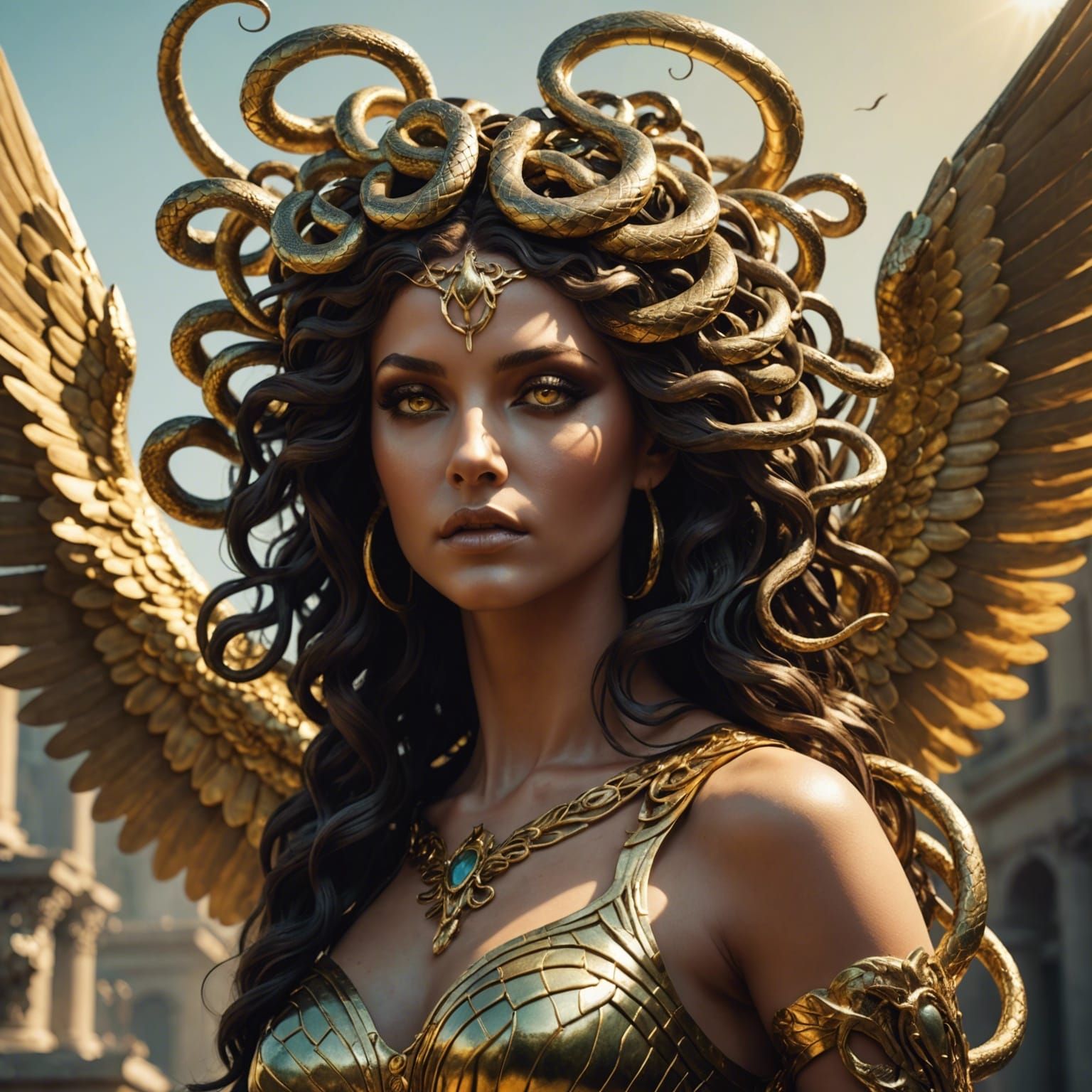 Medusa, Gorgon, cursed by Athene