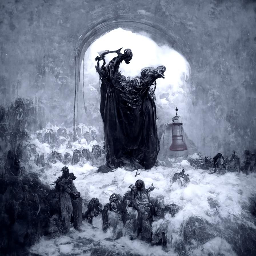 Macabre Bell Tolls in Gustave Doré Style