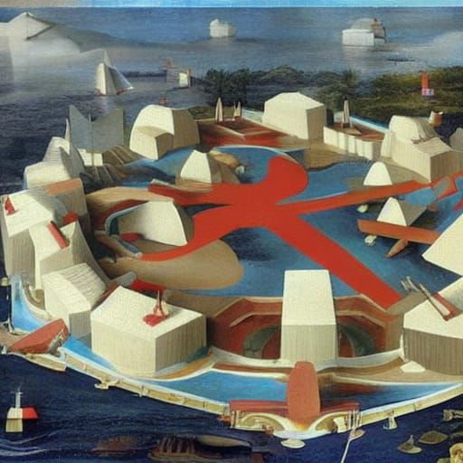 Constructivist Floating Island in Flight