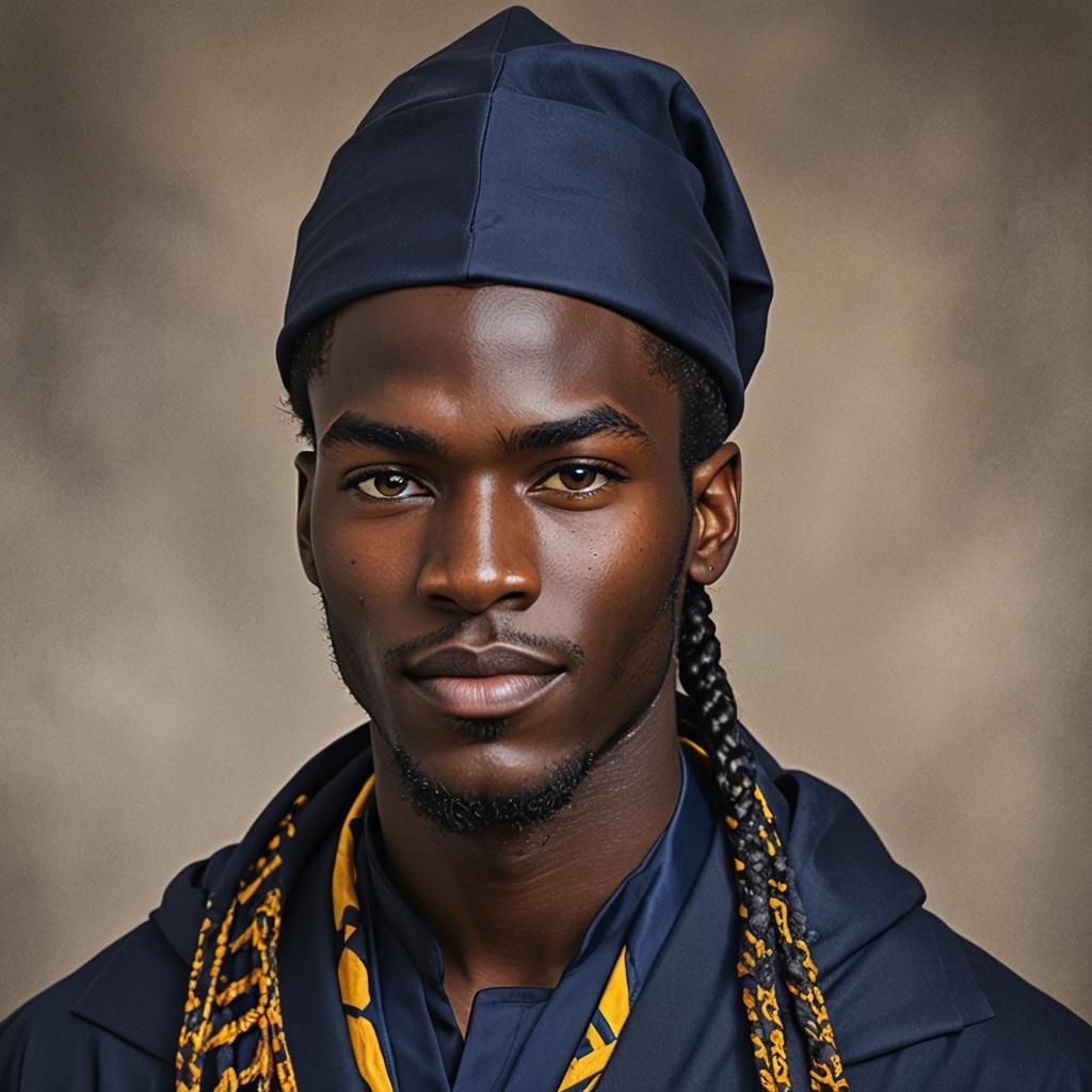 Nubian Wizard Portrait in Professional Photography Style