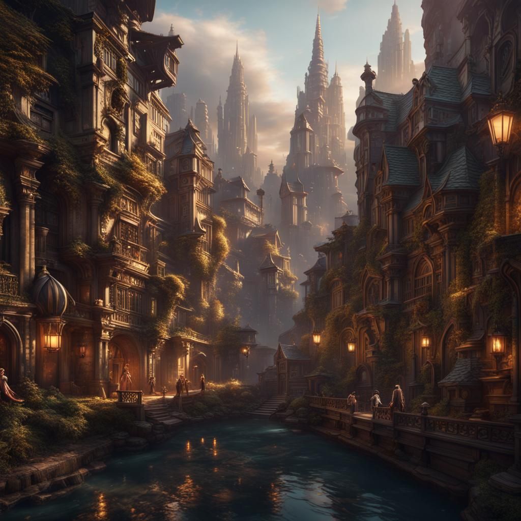 Fantastical Cityscape Concept Art in 8k Resolution
