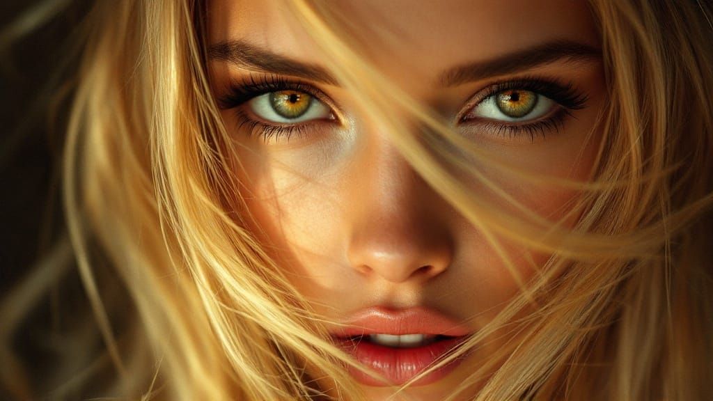 Intense Woman in Warm Golden Light