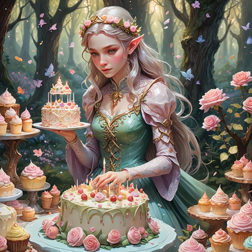 Elfa Confeiteira Na Floresta