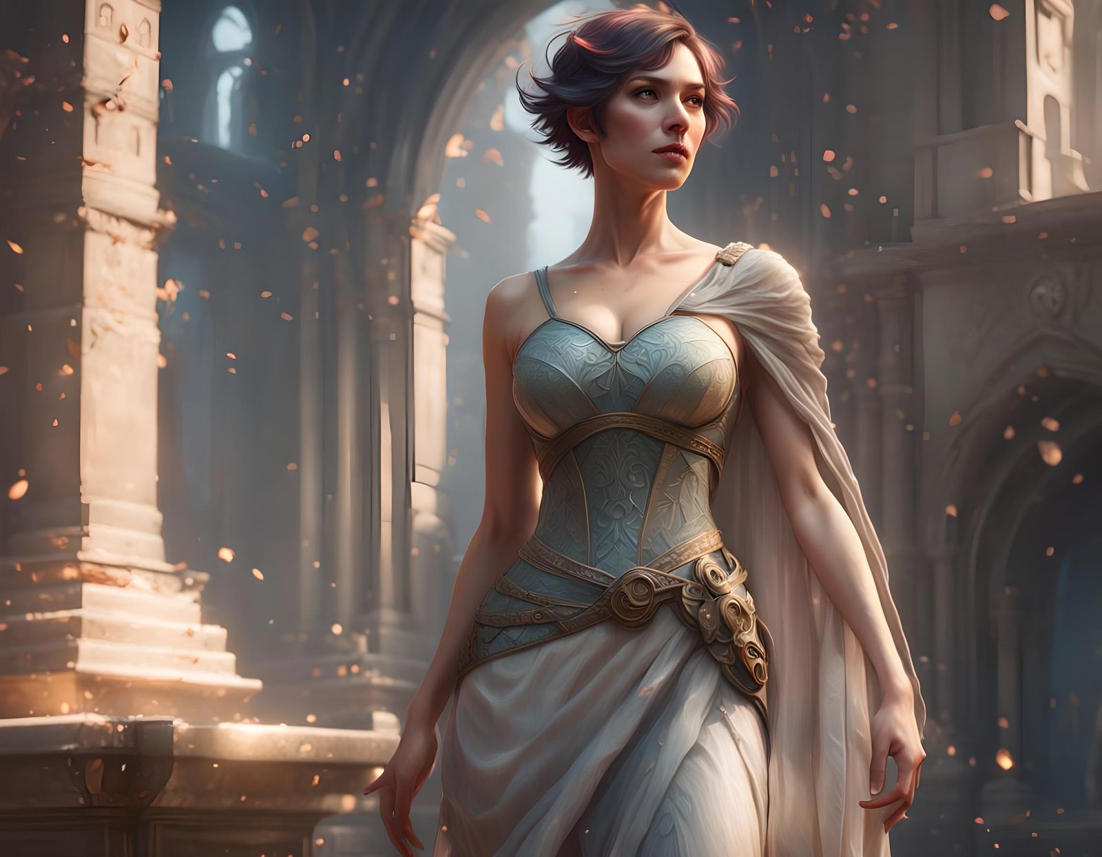 Ethereal Fantasy Woman in Hyperdetailed Splash Art
