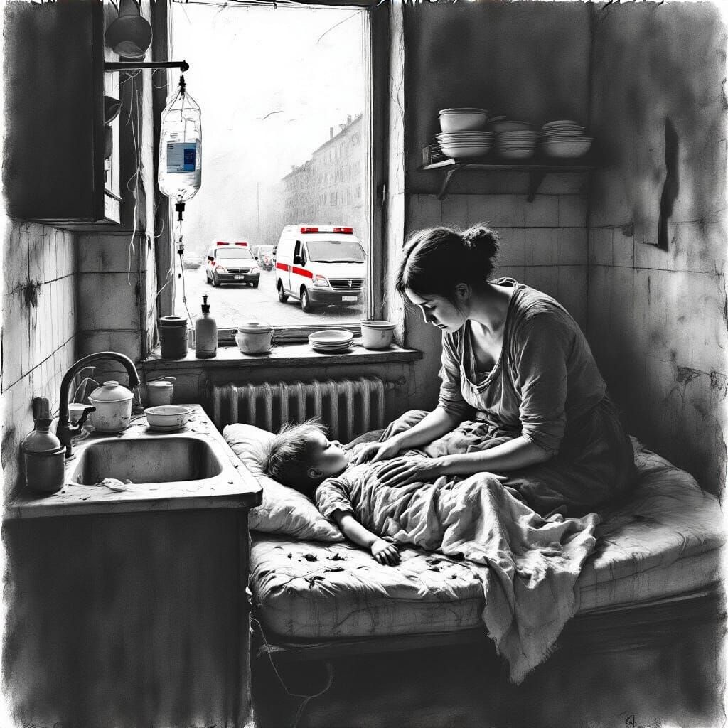 Intimate Human Tragedy as Graphite Art