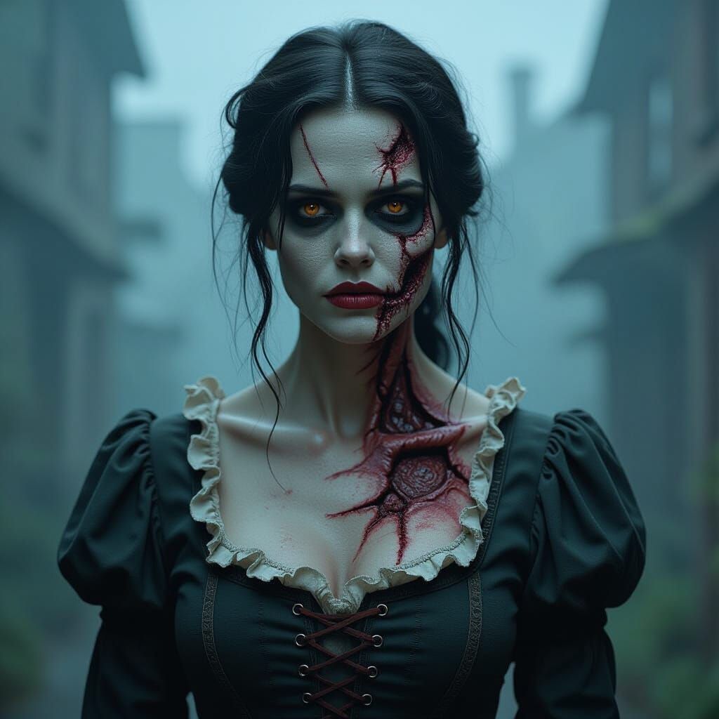 Victorian Frankenstein Monster in Gothic Horror Style