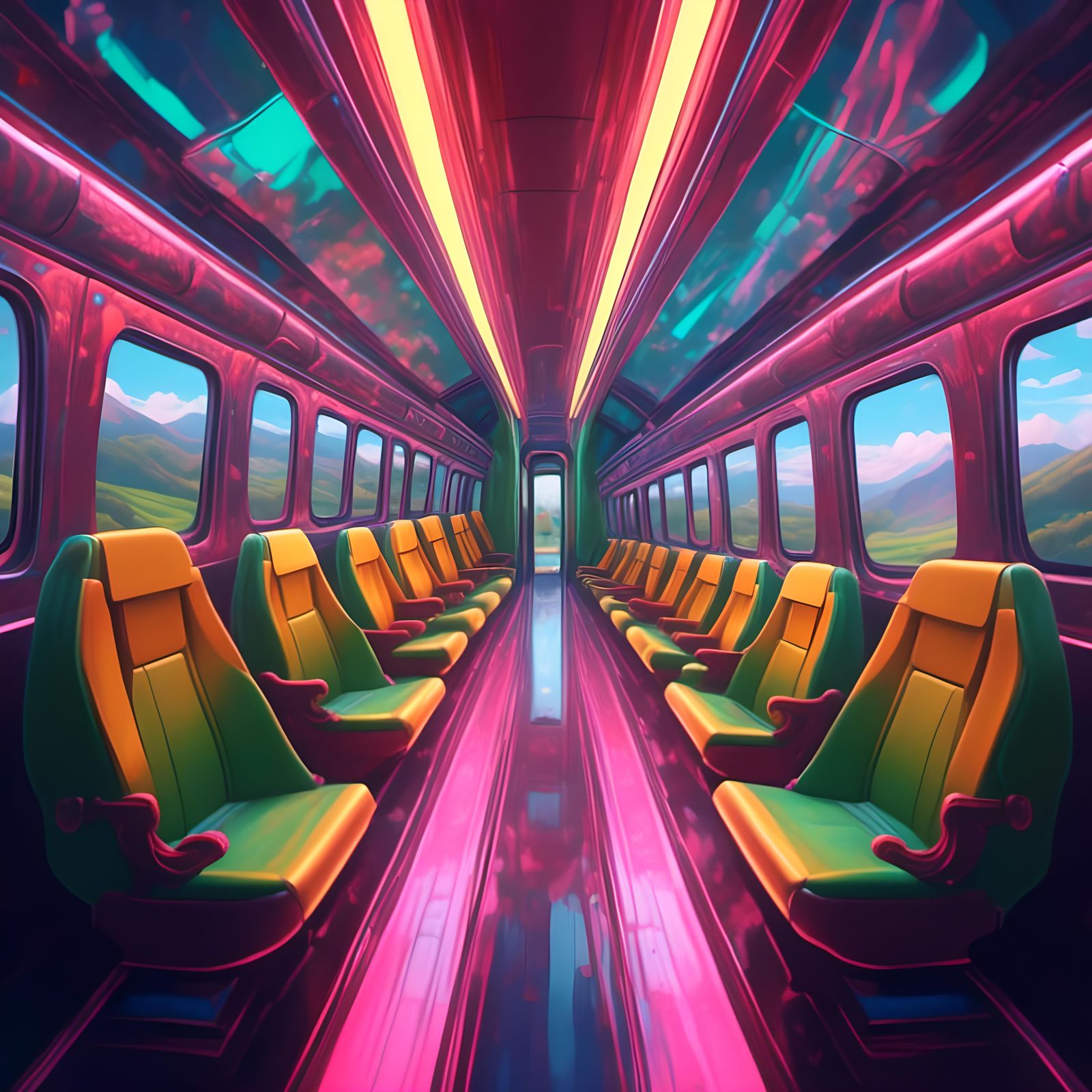 High-Speed Rail Tube: Hyperrealistic Motion Blur