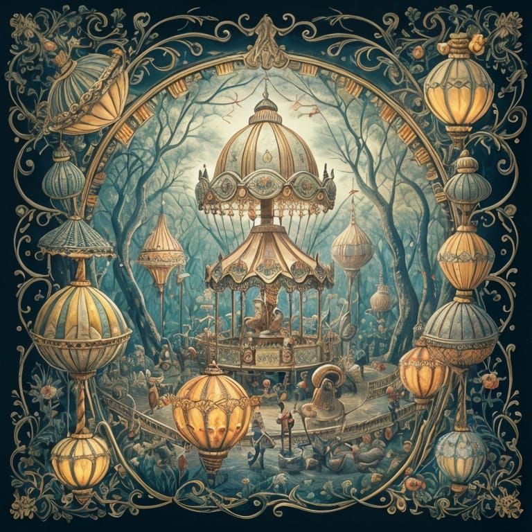 Giant Snail Carries Whimsical Carousel On Its Back