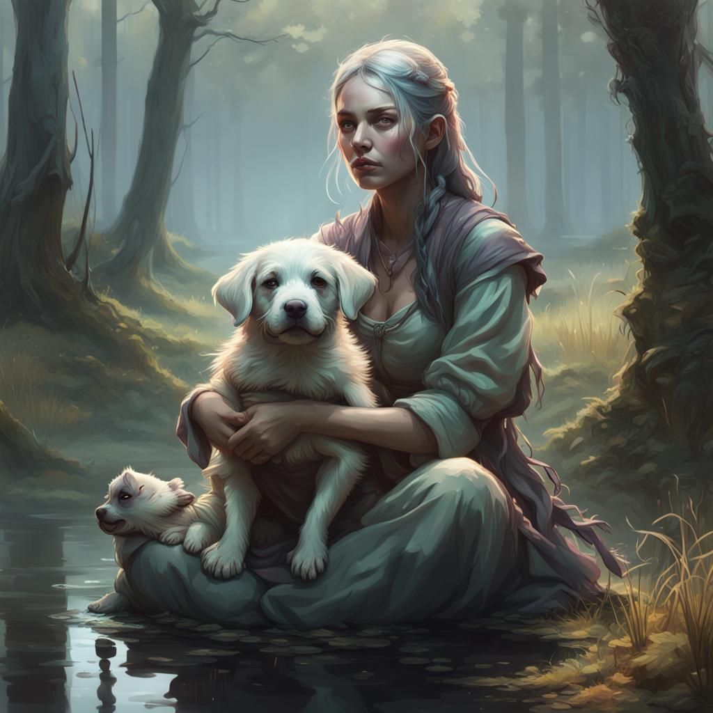 Ethereal Ghost and Swamp Puppy Portrait