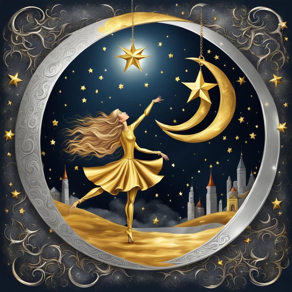 Golden Star Dances on Silver Moon: Surrealism