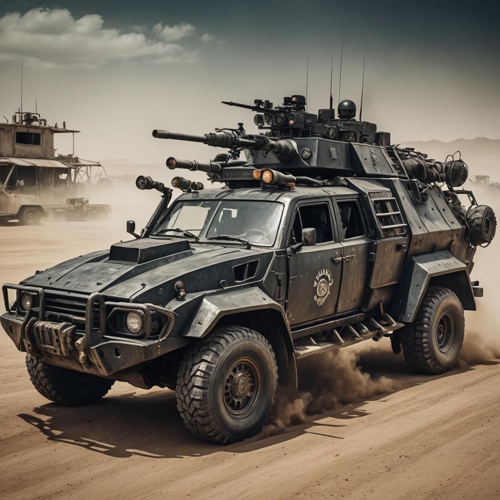 Armored Police Car in Mad Max Style