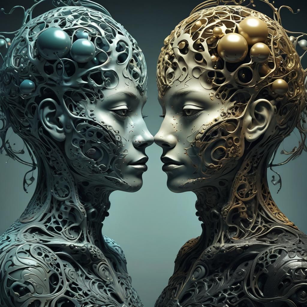 Surreal Two-Faced Creature in Photorealistic Style