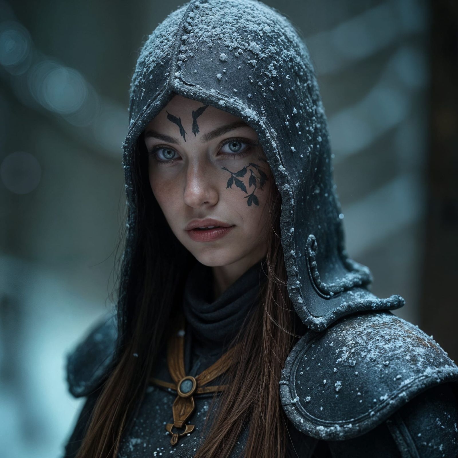 Cinematic Portrait of Scandinavian Warrior Woman
