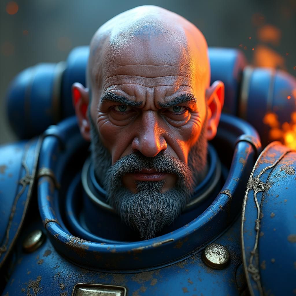 Warhammer 40k Ultramarine Captain Titus Portrait