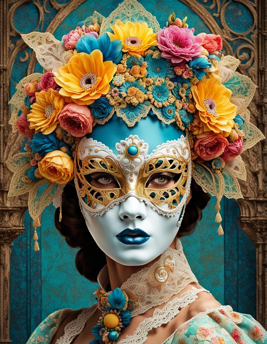Venice Carnival Masked Woman