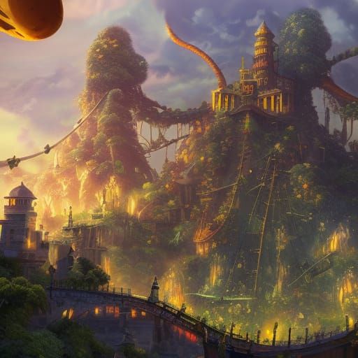 One Piece: Detailed Matte Painting in Deep Color