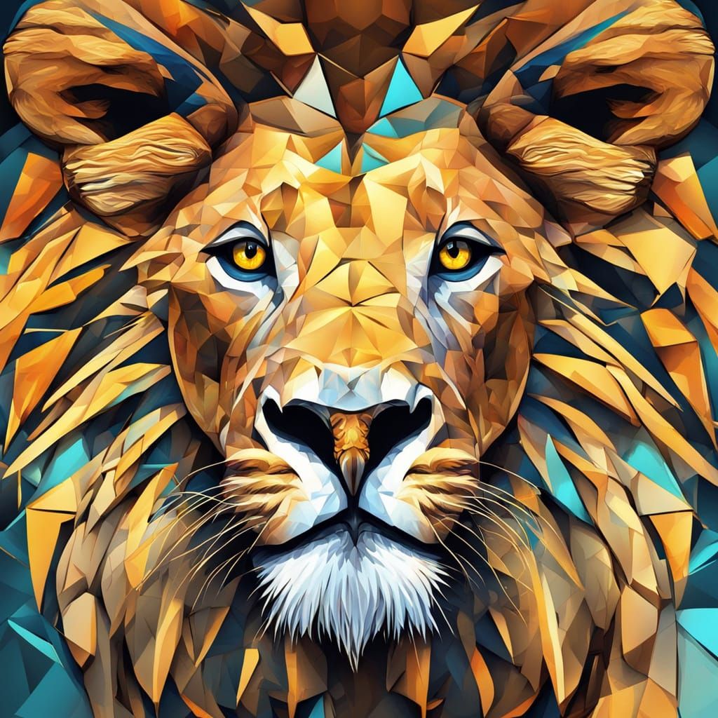 Vibrant Animal Portrait in Cel-Shaded Mixed Media