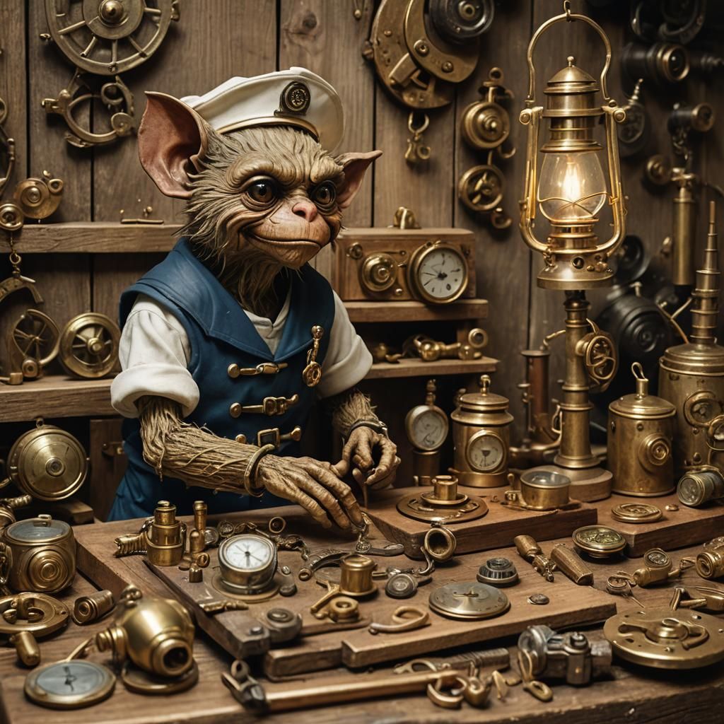 Sailor Gremlin Concept Art in Earthy Tones